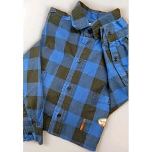 Rasco FR Flame Resistant Black Blue Plaid Shirt Mens XXL Cat 2 NFPA 2112